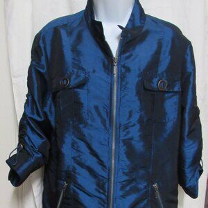 Chico's Blue Lightweight Jacket Size 2 Large